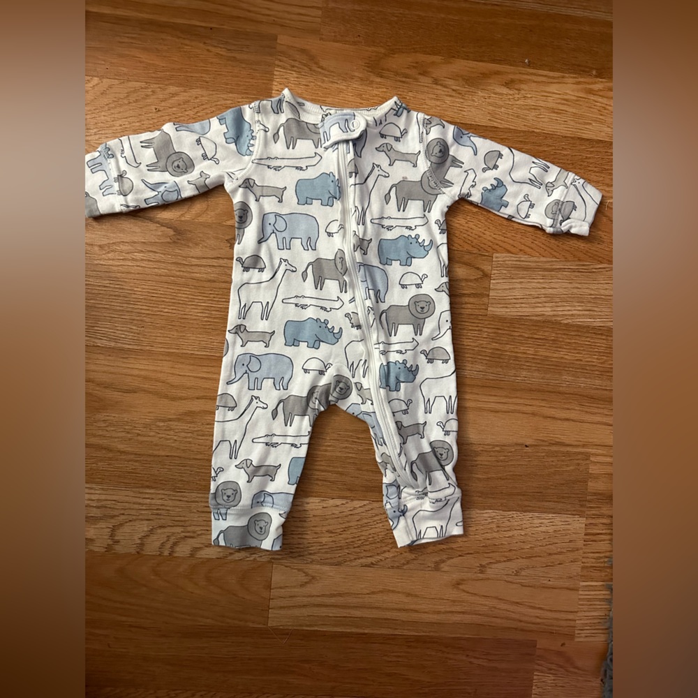 3M Carter’s Animal Zip Up Pants Onesie - Like New!